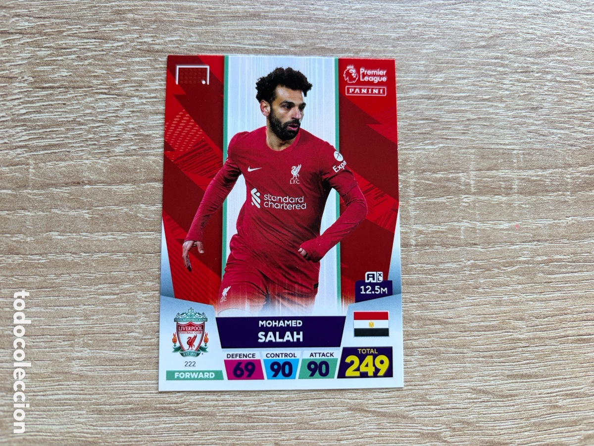 Cromos de f&uacute;tbol: 222 MOHAMED SALAH PANINI ADRENALYN XL PREMIER LEAGUE 2023 2022 2023 22 23 LIVERPOOL FC