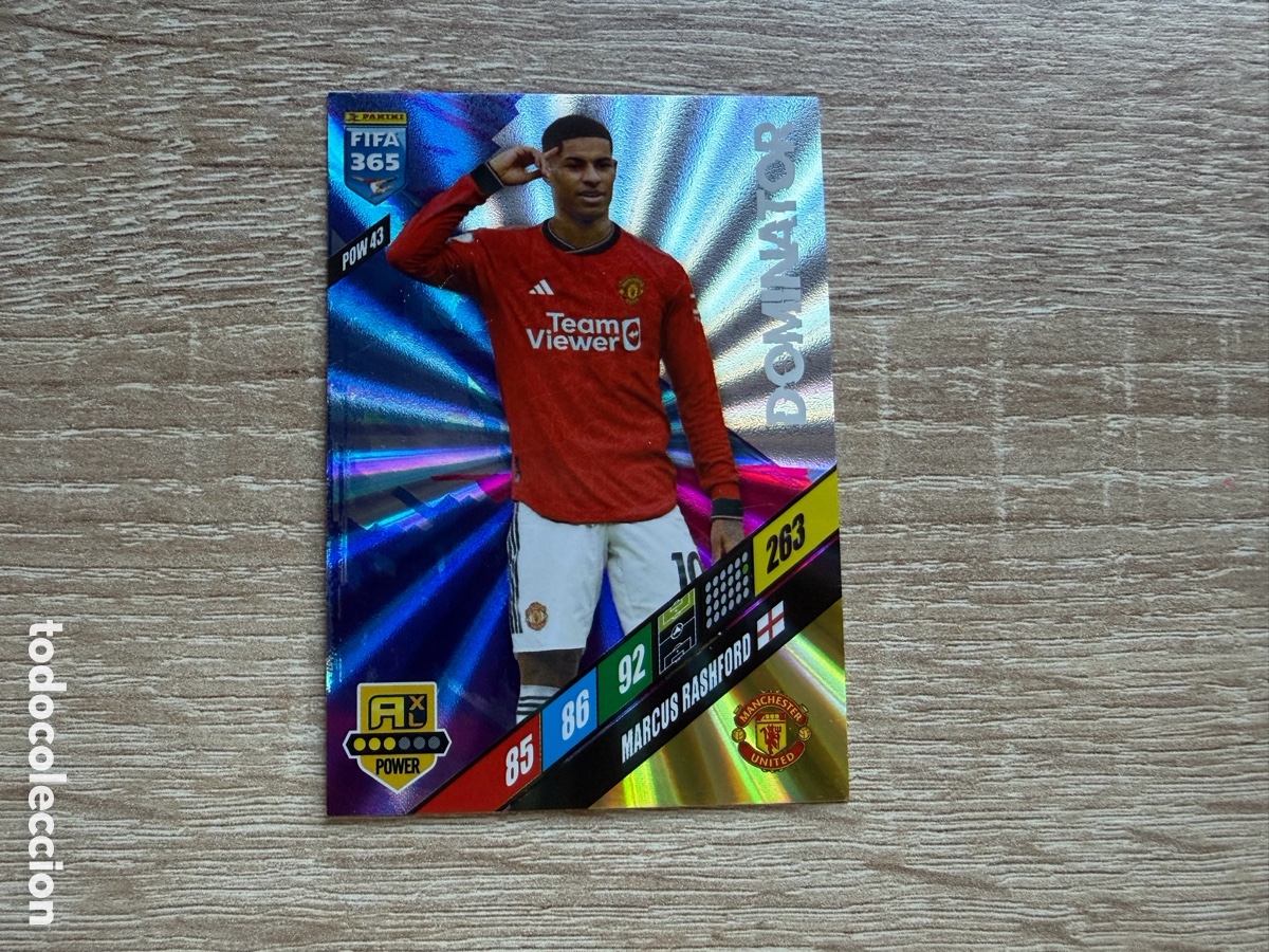Cromos de f&uacute;tbol: POW 43 MARCUS RASHFORD DOMINATOR PANINI ADRENALYN XL FIFA 365 2024 MANCHESTER UNITED