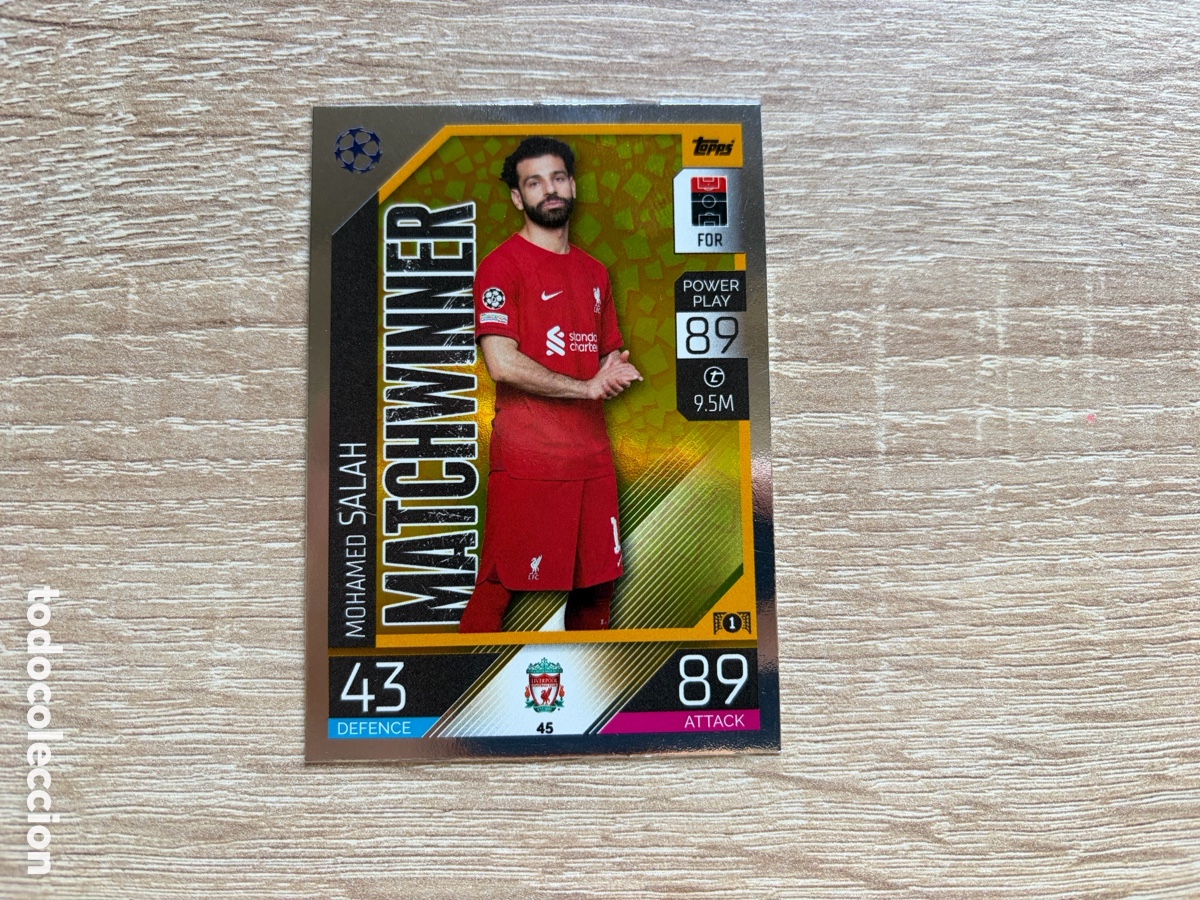 Cromos de Futebol: 45 MOHAMED SALAH MATCHWINNER TOPPS MATCH ATTAX 2022 2023 22 23 LIVERPOOL FC