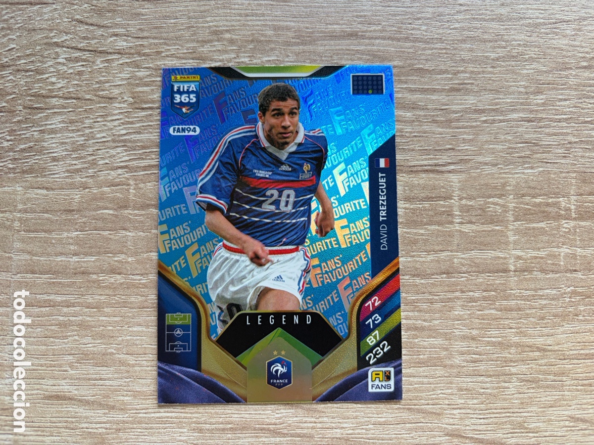 Cromos de f&uacute;tbol: FAN94 DAVID TREZEGUET LEGEND FANS' FAVOURITE PARALELA AZUL PANINI ADRENALYN XL FIFA 365 2025 FRANCIA