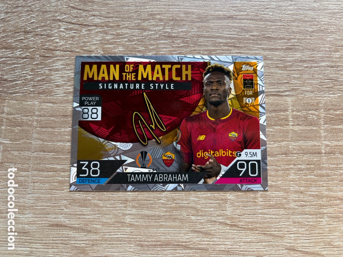 Cromos de f&uacute;tbol: 448 TAMMY ABRAHAM MAN OF THE MATCH TOPPS MATCH ATTAX 2022 2023 22 23 AS ROMA