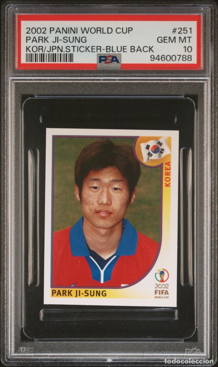 Cromos de f&uacute;tbol: RC Park Ji Sung 251 Korea Panini World Cup 2002 Blue Back PSA 10 Pop 1 No Higher