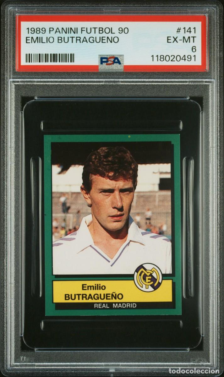 Fu&szlig;ball-Sticker: Butrague&ntilde;o #141 Real Madrid Panini Futbol 90 1989 1990 Psa 6 Pop 1 No Higher
