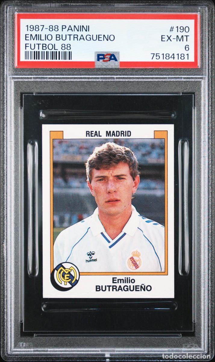 Cromos de f&uacute;tbol: Butrague&ntilde;o #190 Real Madrid Panini Futbol 88 1987 1988 Psa 6 Pop 1 No Higher