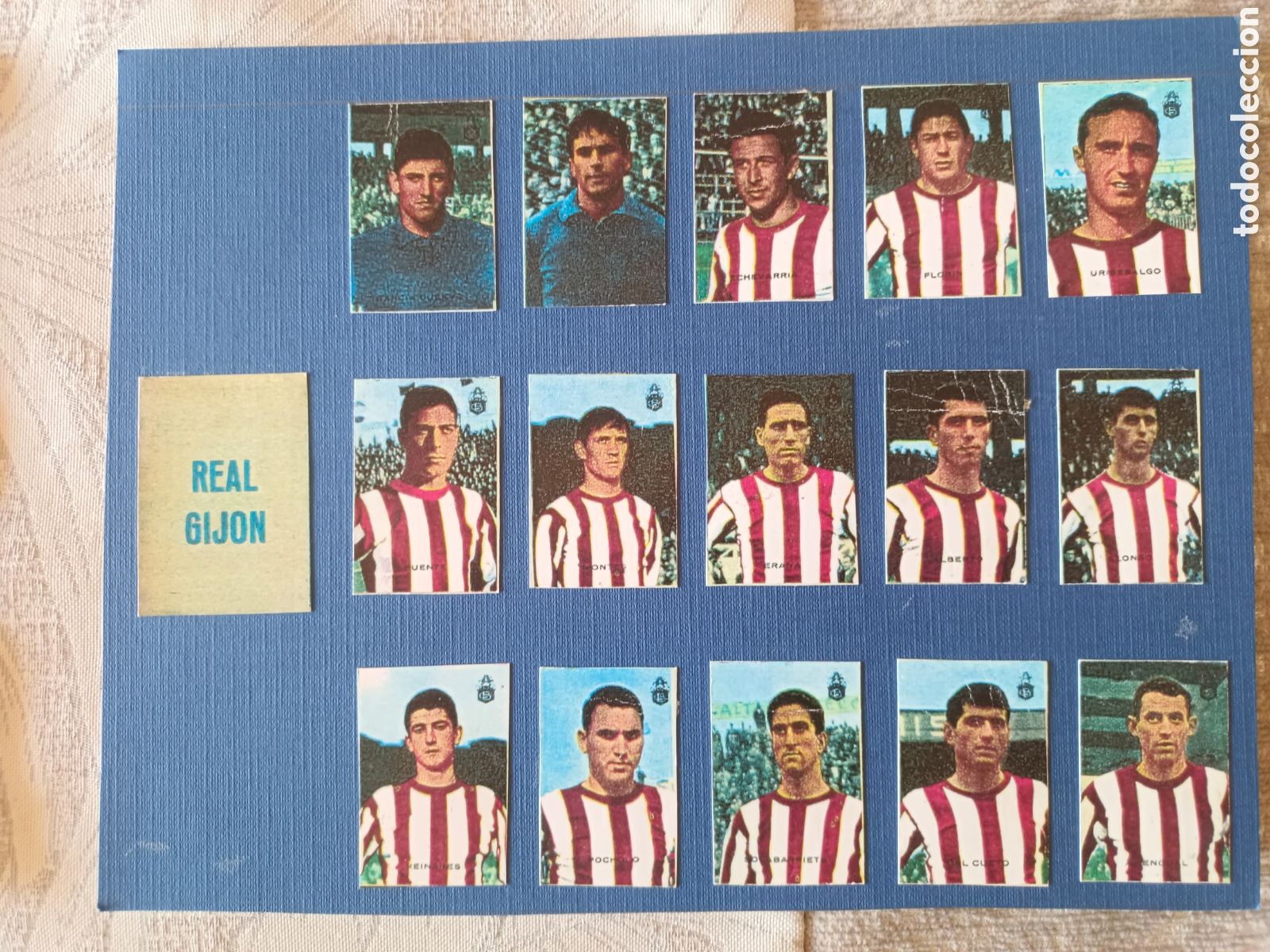 Cromos de f&uacute;tbol: LAMINA FASCIMIL CHOBIL 1966 SPORTING GIJON CON 15 CROMOS