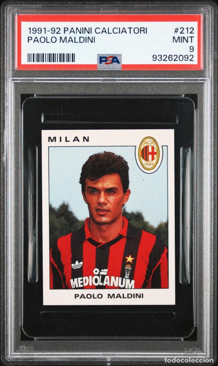 Cromos de f&uacute;tbol: Paolo Maldini #212 AC Milan Panini Calciatori 1991 92 PSA 9