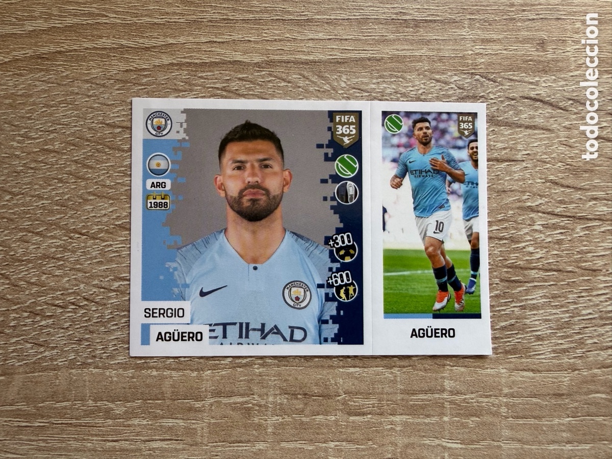 Cromos de f&uacute;tbol: 62a 62b AG&Uuml;ERO PANINI FIFA 365 2018 2019 18 19 MANCHESTER CITY
