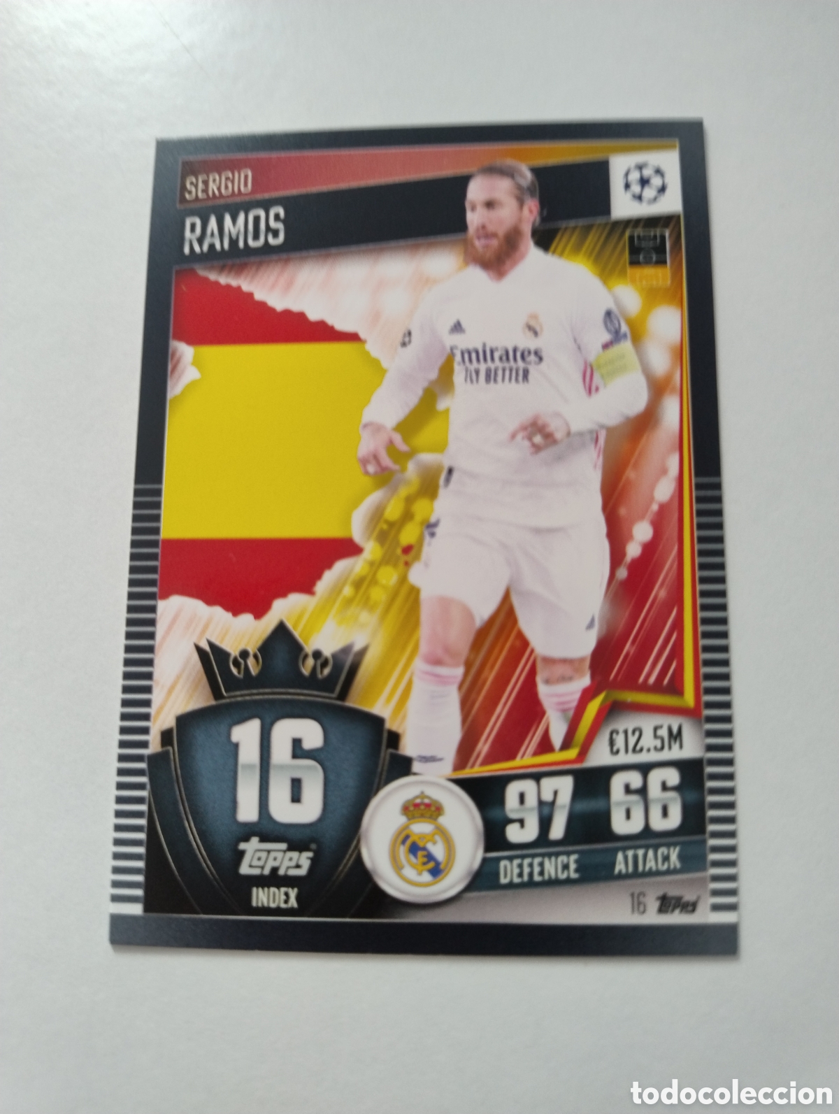 Cromos de f&uacute;tbol: 16 - Sergio Ramos - Real Madrid - Topps Match Attax 101 2020 - 2021