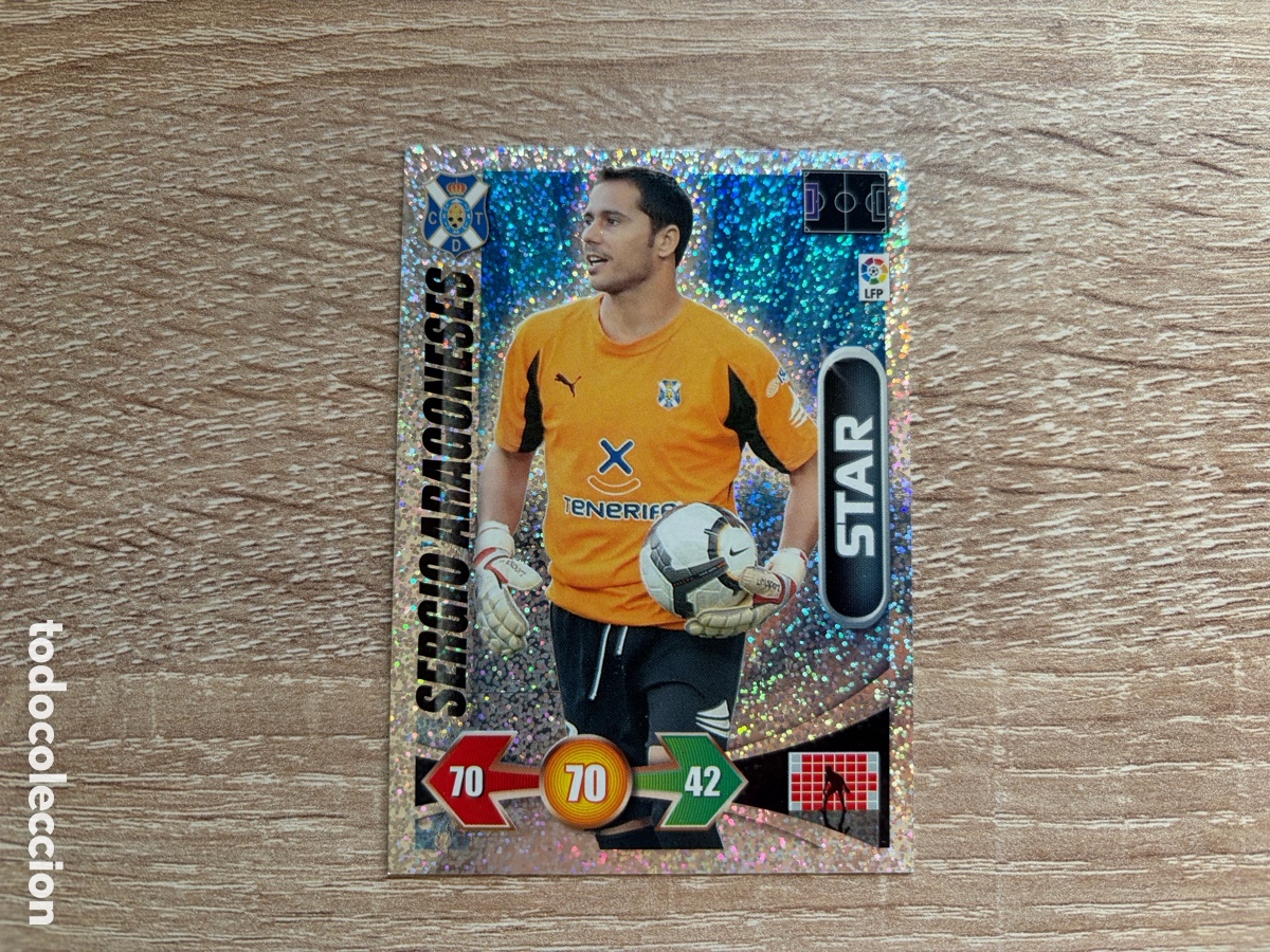 Cromos de f&uacute;tbol: SERGIO ARAGONESES STAR ADRENALYN XL 2009 2010 09 10 CD TENERIFE BRILLANTINA FINA