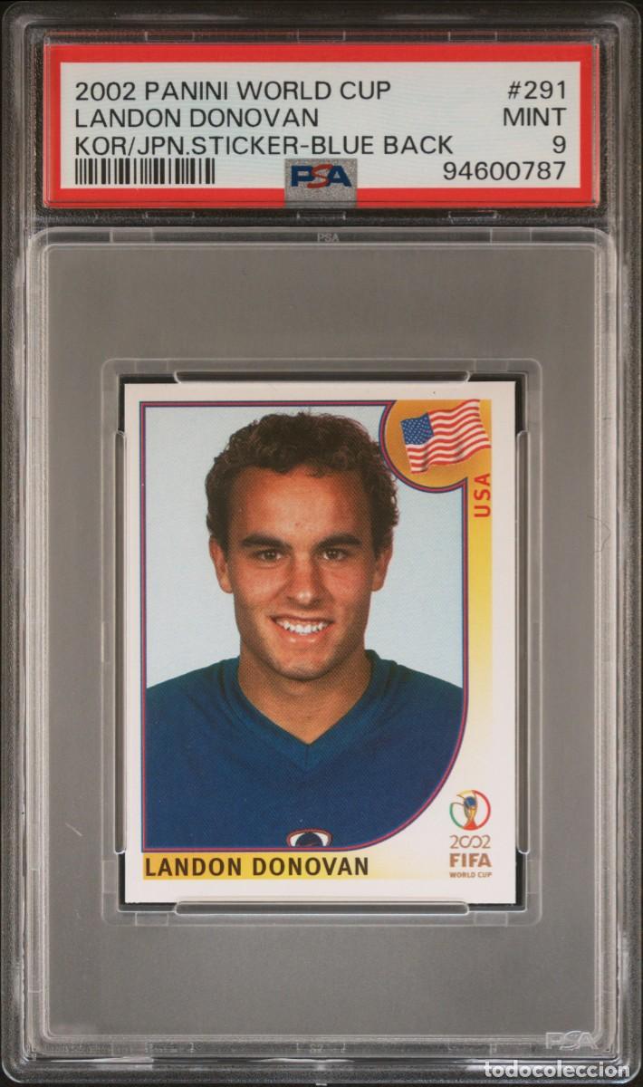 Cromos de f&uacute;tbol: Landon Donovan #291 USA Panini World Cup Korea Japan 2002 Blue Back PSA 9