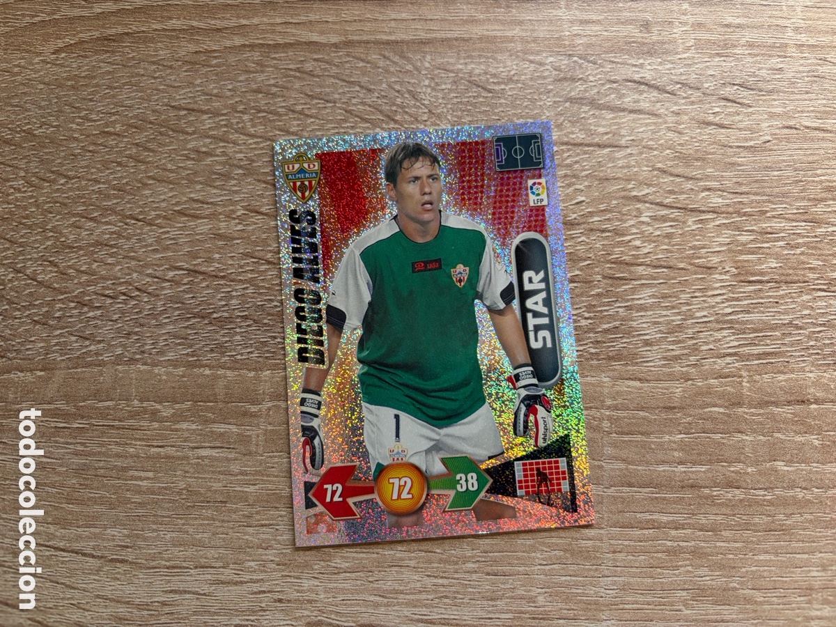 Cromos de f&uacute;tbol: DIEGO ALVES STAR ADRENALYN XL 2009 2010 09 10 UD ALMER&Iacute;A BRILLANTINA GRUESA