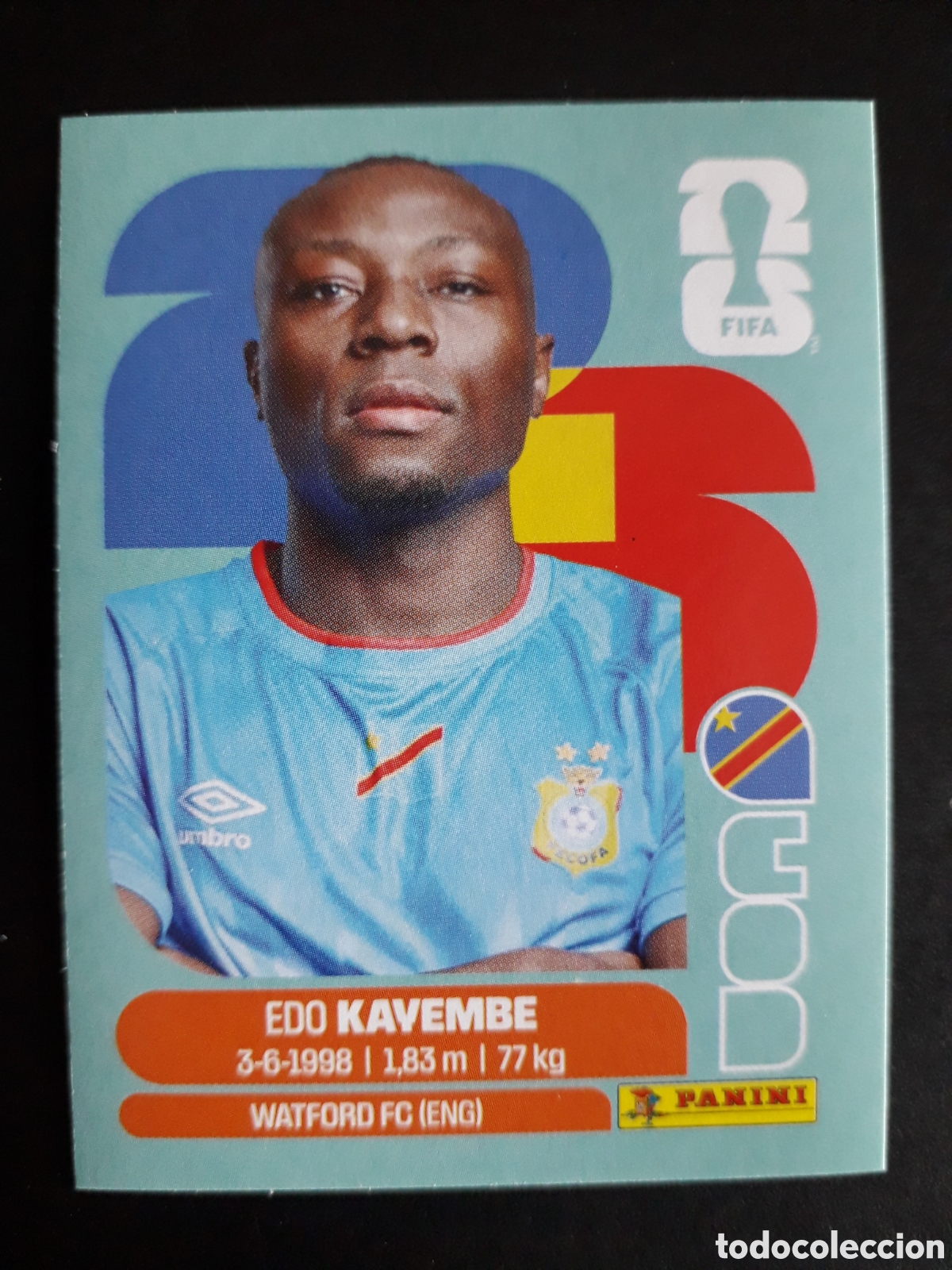 Cromos de f&uacute;tbol: EDO KAVEMBE CONGO COD 10 MUNDIAL F&Uacute;TBOL 2026 FIFA WORLD CUP PANINI SIN PEGAR PEDIDO M&Iacute;NIMO 3&euro;