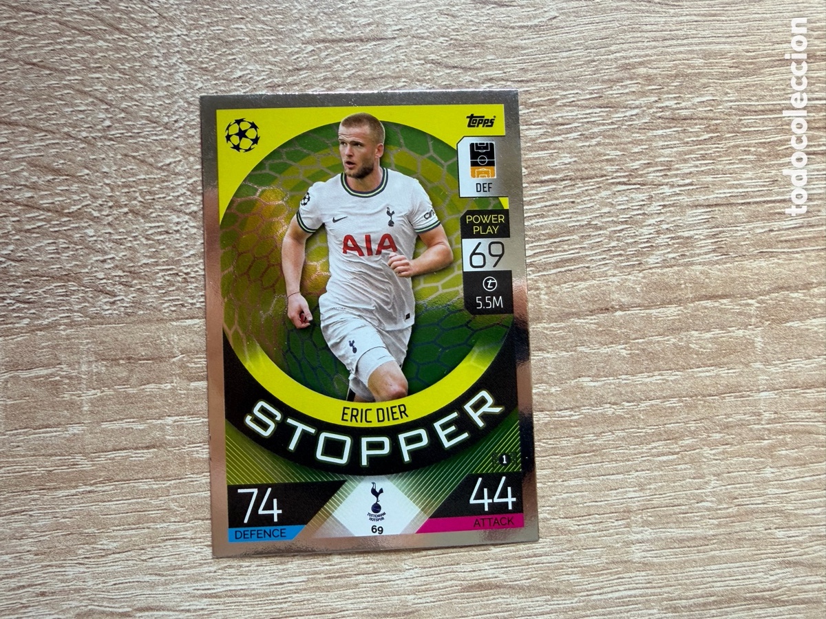 Cromos de f&uacute;tbol: ERIC DIER STOPPER TOPPS MATCH ATTAX CHAMPIONS LEAGUE 2022 2023 TOTTENHAM HOTSPUR