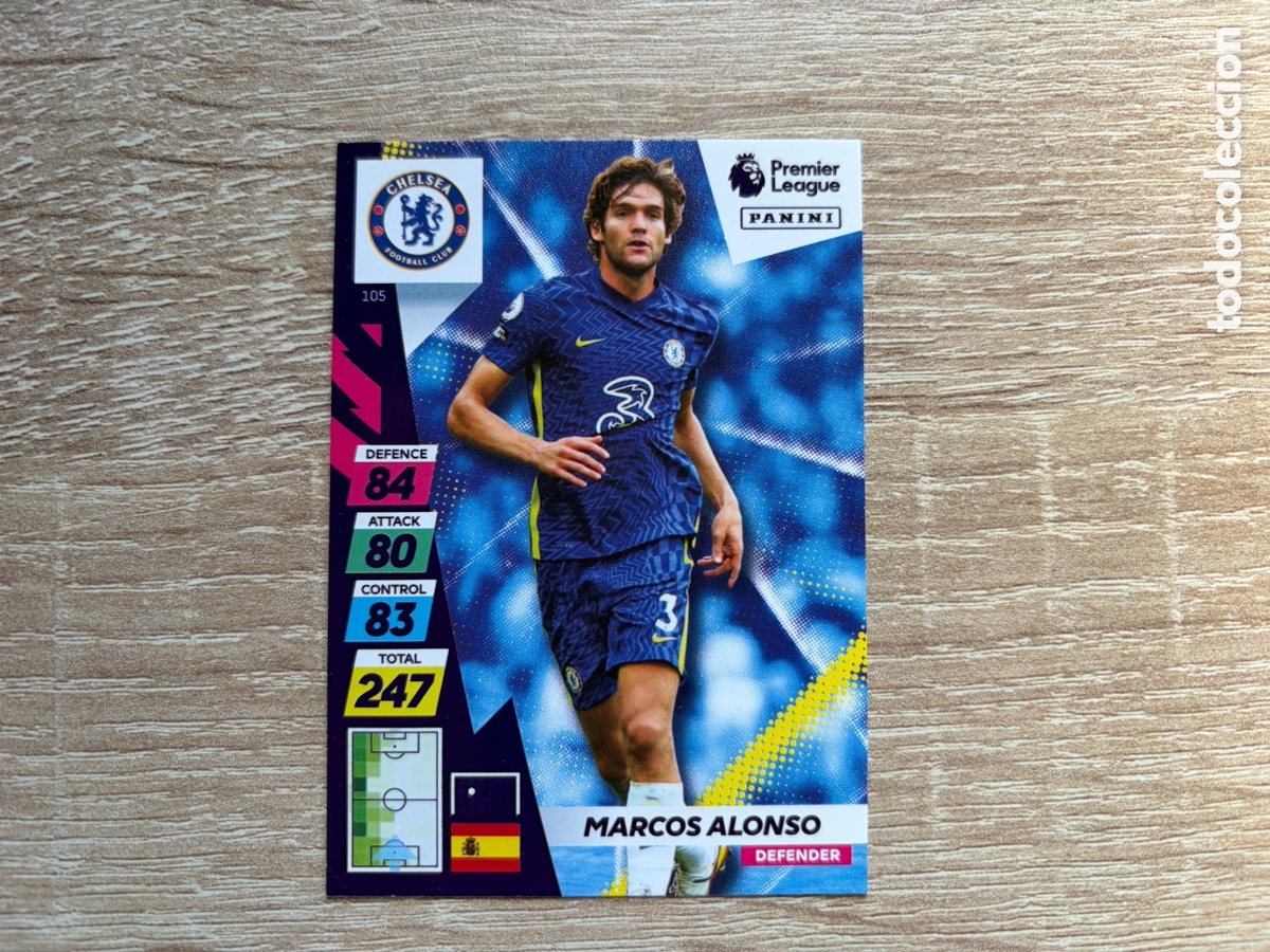 Cromos de f&uacute;tbol: MARCOS ALONSO PANINI ADRENALYN XL PLUS PREMIER LEAGUE 2021 2022 21 22 CHELSEA FC