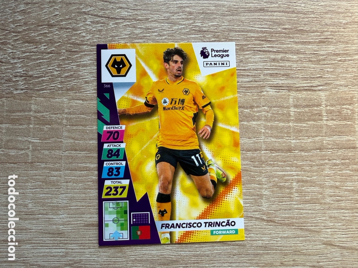 Cromos de f&uacute;tbol: FRANCISCO TRINC&Atilde;O PANINI ADRENALYN XL PLUS PREMIER LEAGUE 2021 2022 21 22 WOLVERHAMPTON WANDERERS