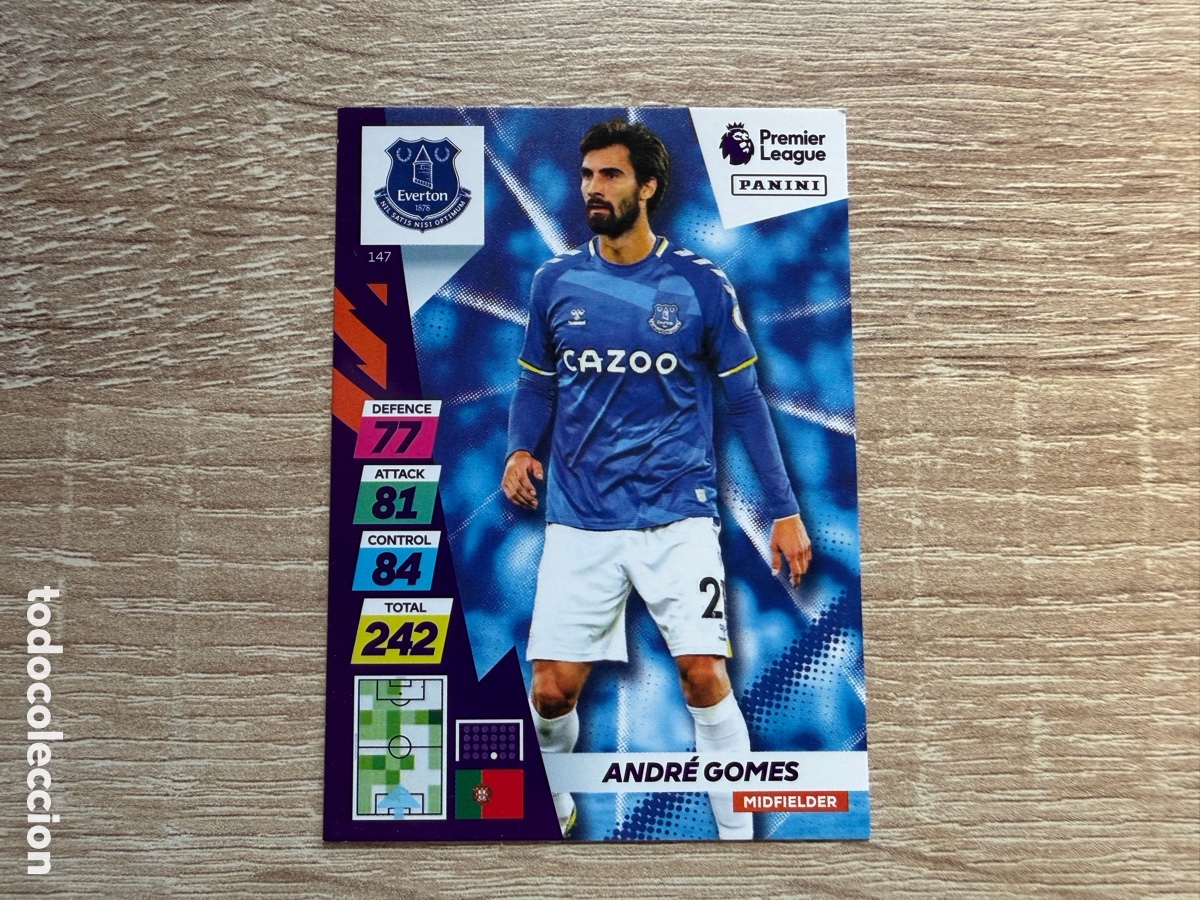 Cromos de f&uacute;tbol: ANDR&Eacute; GOMES PANINI ADRENALYN XL PLUS PREMIER LEAGUE 2021 2022 21 22 EVERTON