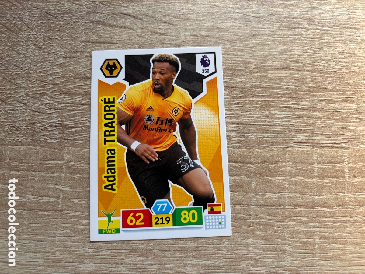 Cromos de f&uacute;tbol: ADAMA TRAOR&Eacute; PANINI ADRENALYN XL PREMIER LEAGUE 2019 2020 19 20 WOLVERHAMPTON WANDERERS