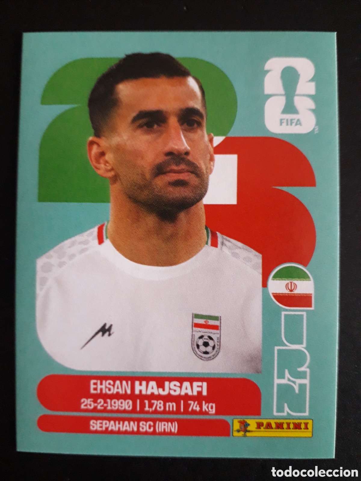 Fu&szlig;ball-Sticker: HAJSAFI IR&Aacute;N IRN 4 MUNDIAL F&Uacute;TBOL 2026 FIFA WORLD CUP PANINI SIN PEGAR PEDIDO M&Iacute;NIMO 3&euro;