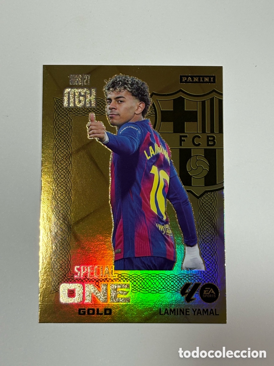 Cromos de f&uacute;tbol: Lamine Yamal Special One Gold Megacracks 26 27 2026 2027 Panini Rookie Bar&ccedil;a