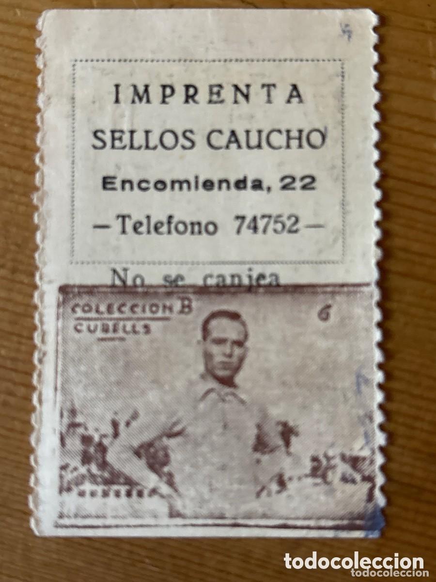 Fu&szlig;ball-Sticker: Cromo de f&uacute;tbol, cup&oacute;n de trabajadores ciegos Cubells Valencia, club de f&uacute;tbol 1933