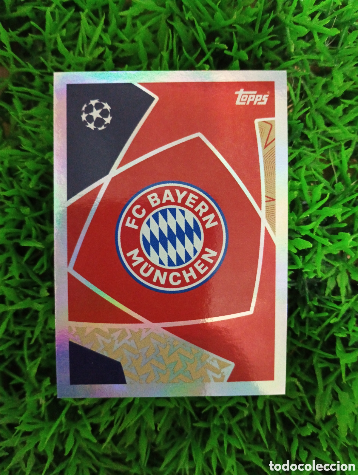 Cromos de f&uacute;tbol: Escudo Bayern Munich Champions League 25-26 # 196 NUNCA PEGADO