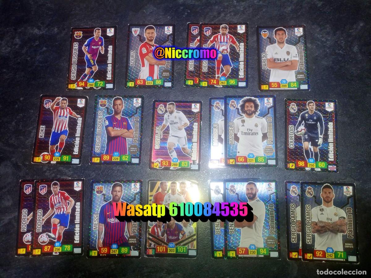 Cromos de f&uacute;tbol: 19 tarjetas adrenalyn 2018 2019 messi rodri benzema sergio ramos 18 19 sobaos ver fotos niccromo