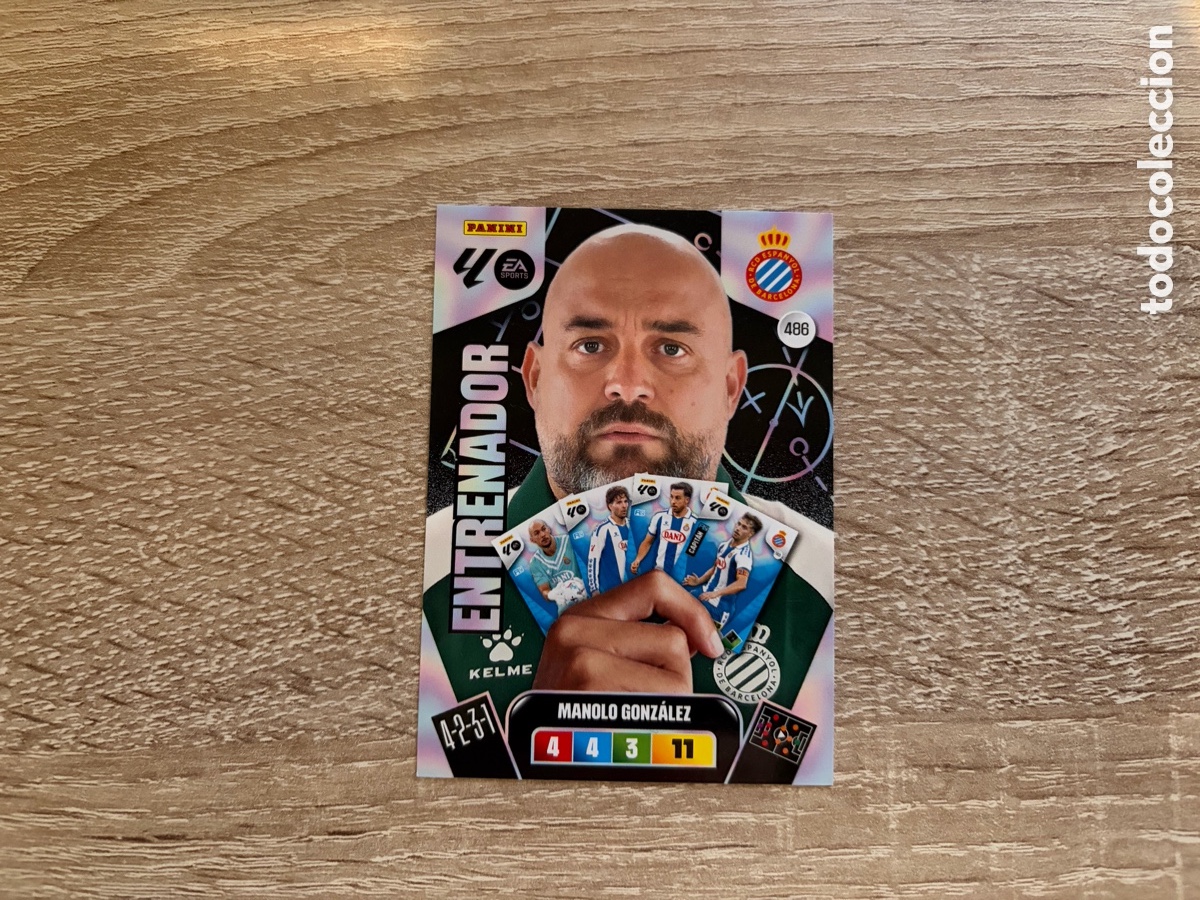 Cromos de f&uacute;tbol: 486 MANOLO GONZ&Aacute;LEZ ENTRENADOR ADRENALYN XL 2025 2026 25 26 RCD ESPANYOL