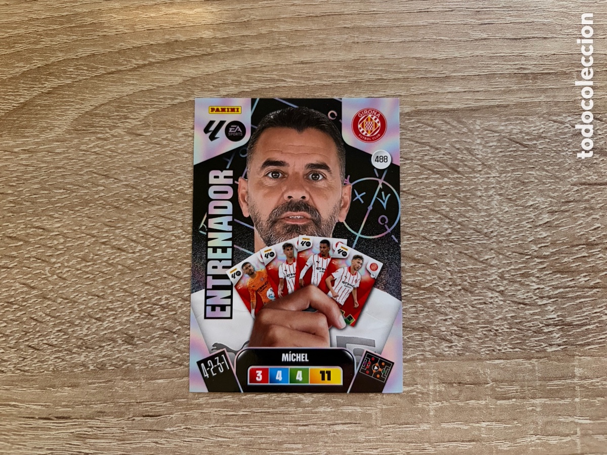 Cromos de f&uacute;tbol: 488 M&Iacute;CHEL ENTRENADOR ADRENALYN XL 2025 2026 25 26 GIRONA FC