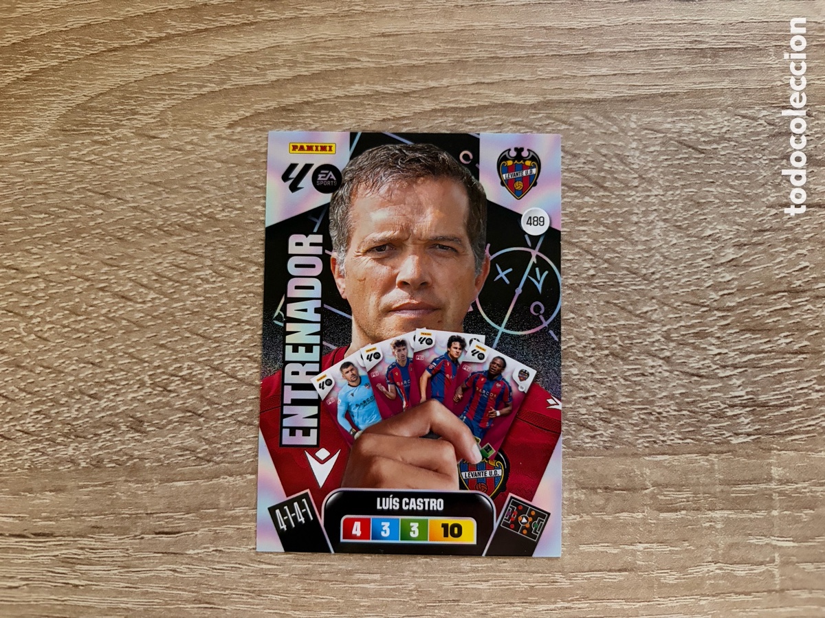 Cromos de f&uacute;tbol: 489 LU&Iacute;S CASTRO ENTRENADOR ADRENALYN XL 2025 2026 25 26 LEVANTE UD