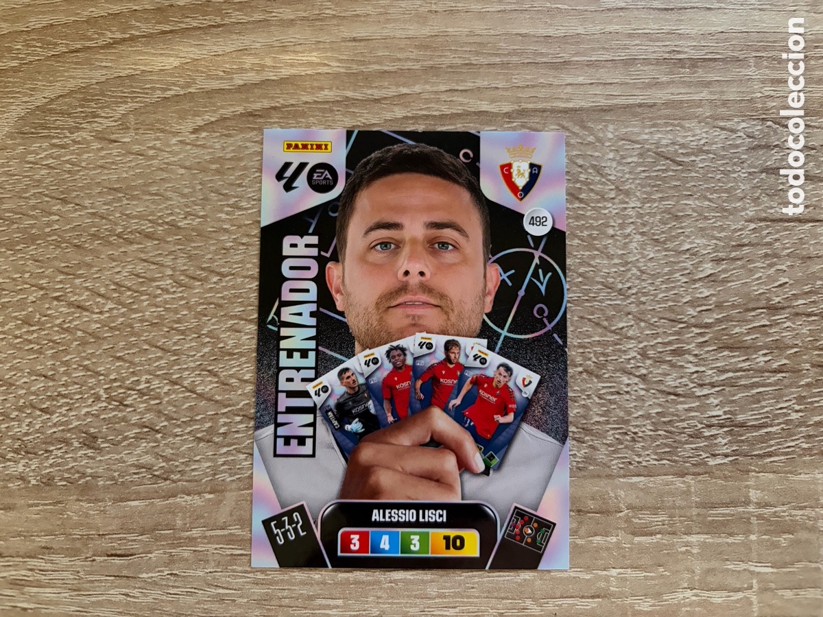 Cromos de f&uacute;tbol: 492 ALESSIO LISCI ENTRENADOR ADRENALYN XL 2025 2026 25 26 CA OSASUNA