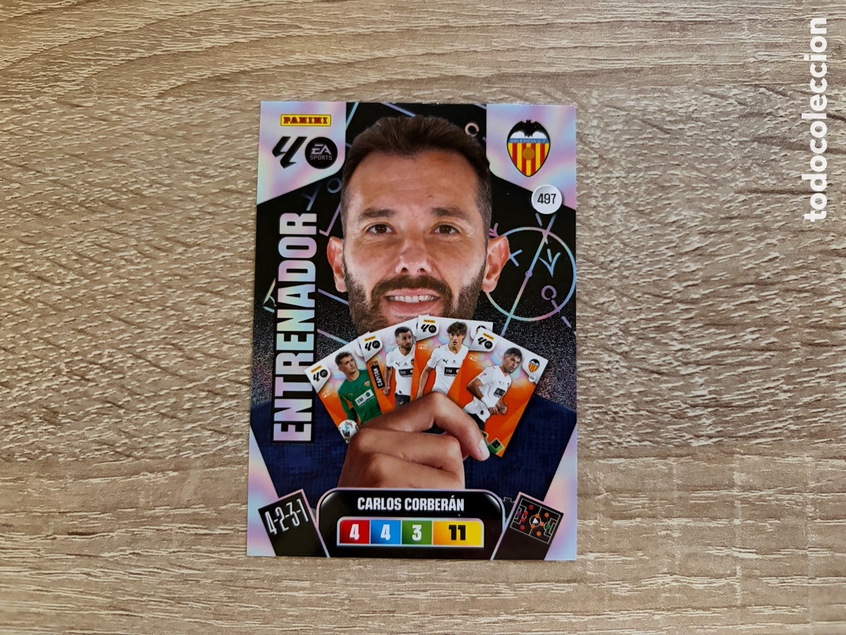 Cromos de f&uacute;tbol: 497 CARLOS CORBER&Aacute;N ENTRENADOR ADRENALYN XL 2025 2026 25 26 VALENCIA CF