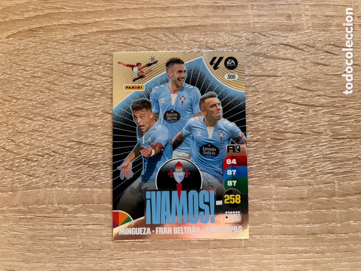 Cromos de f&uacute;tbol: 366 MINGUEZA FRAN BELTR&Aacute;N IAGO ASPAS VAMOS ADRENALYN XL 2024 2025 24 25 RC CELTA