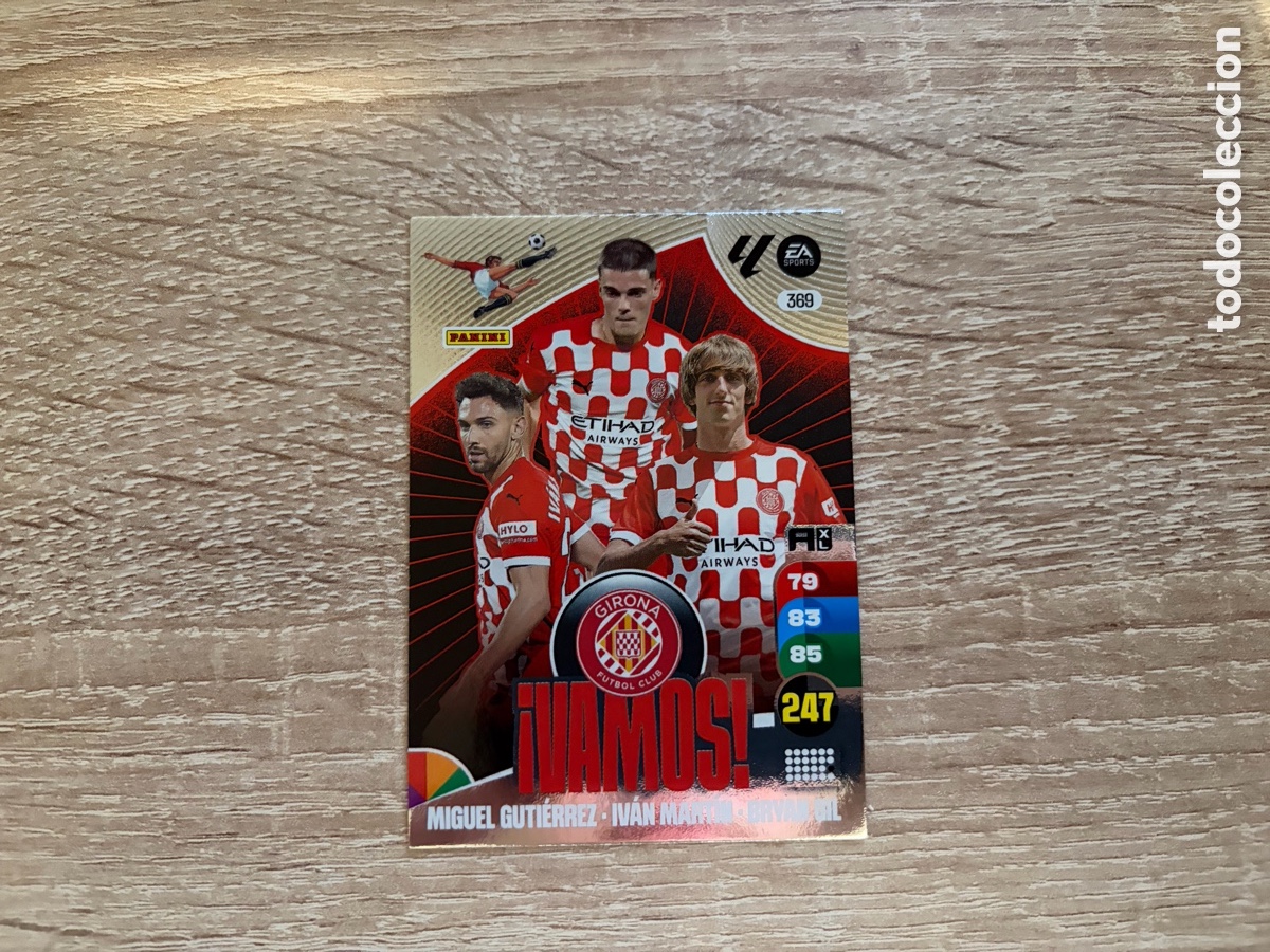 Cromos de f&uacute;tbol: 369 MIGUEL GUTI&Eacute;RREZ IV&Aacute;N MART&Iacute;N BRYAN GIL VAMOS ADRENALYN XL 2024 2025 24 25 GIRONA FC
