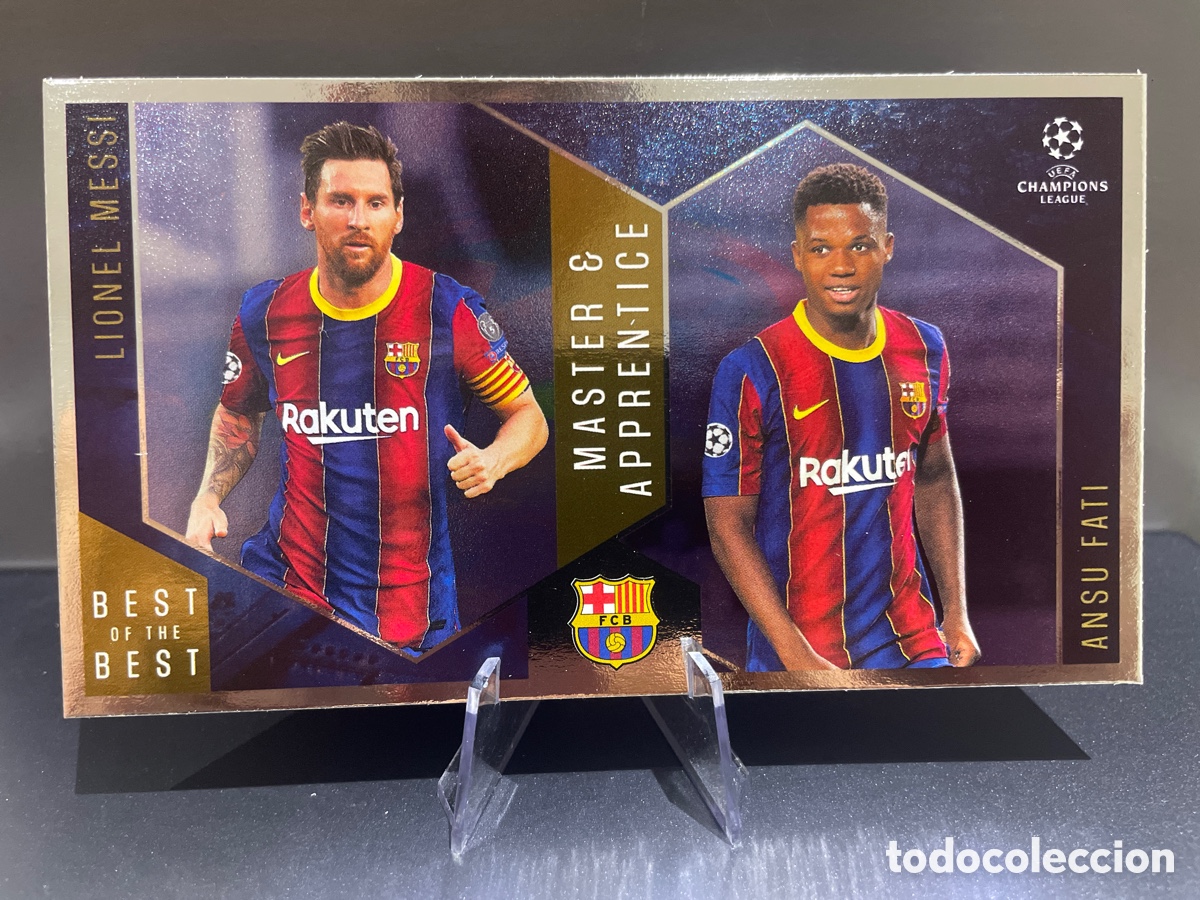 Cartes &agrave; collectionner de Football: Messi & Ansu Fati Master & Apprentice 133 Best of the Best 2020-21 Topps FC Barcelona