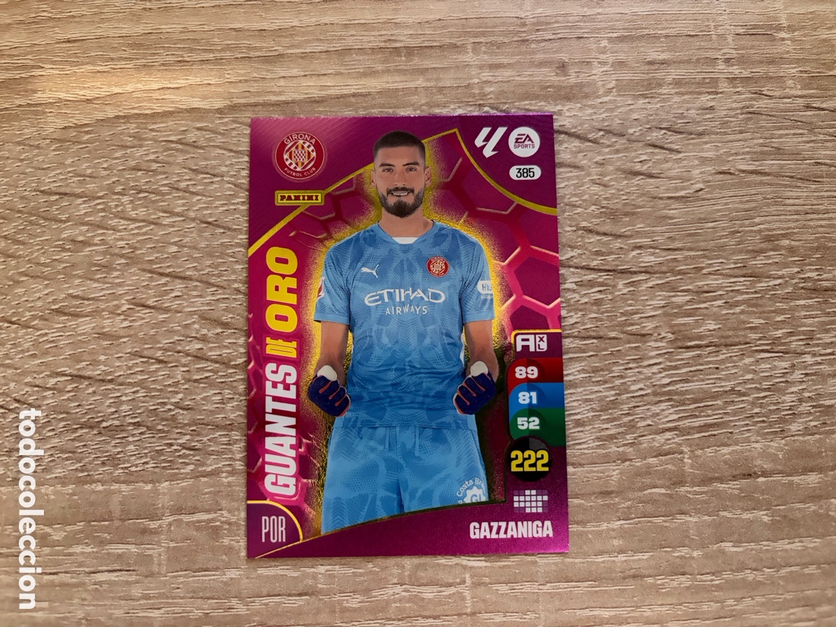 Cromos de f&uacute;tbol: 385 GAZZANIGA GUANTES DE ORO ADRENALYN XL 2024 2025 24 25 GIRONA FC