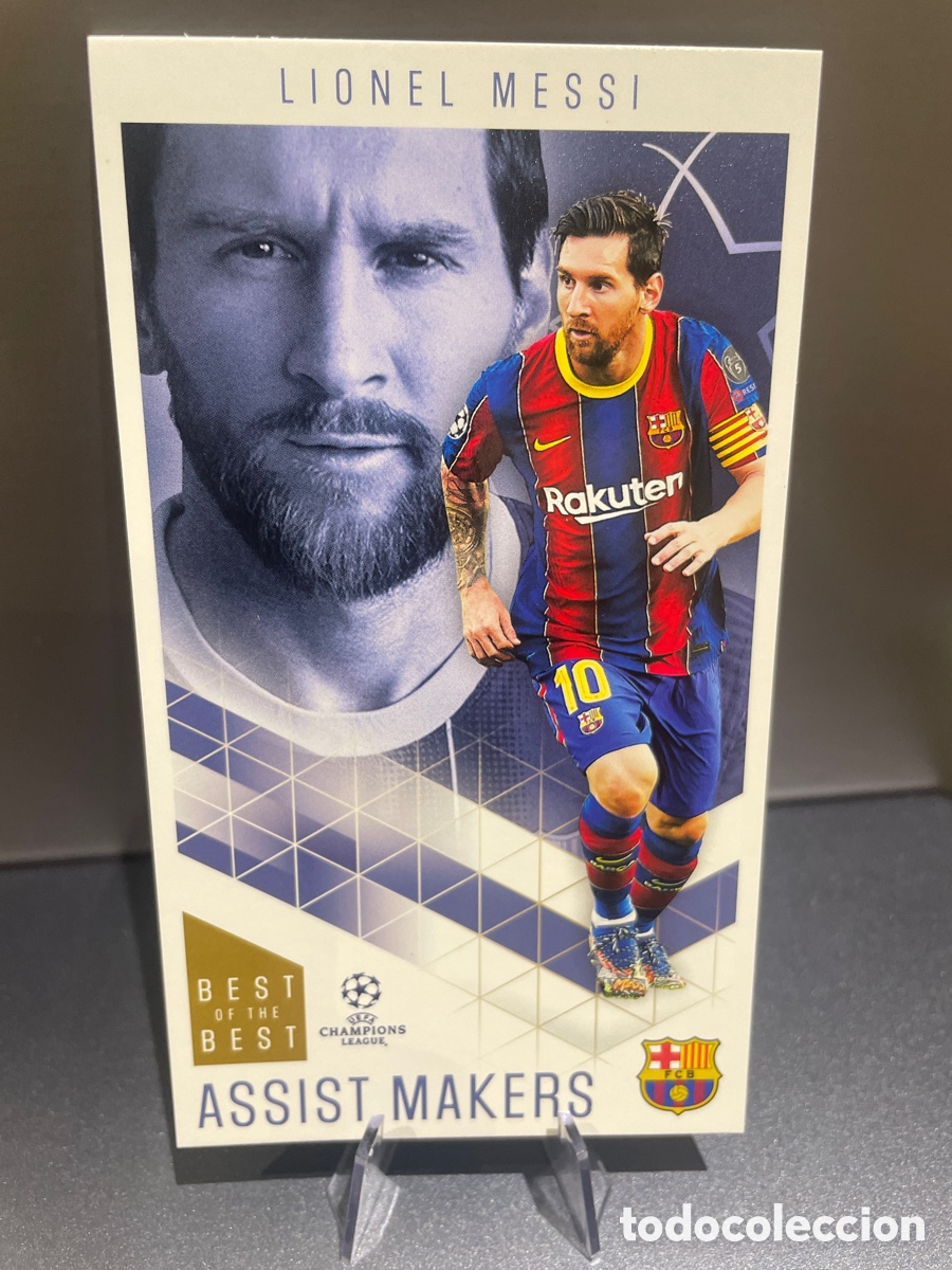 Figurine di Calcio: Messi 34 Assist Makers Best of the Best UCL 2020-21 Topps FC Barcelona