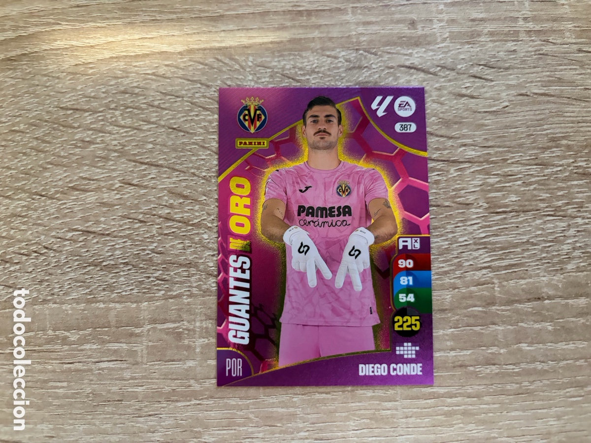 Cromos de f&uacute;tbol: 387 DIEGO CONDE GUANTES DE ORO ADRENALYN XL 2024 2025 24 25 VILLARREAL CF