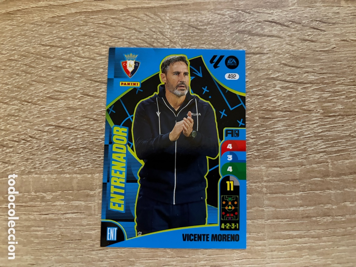 Cromos de f&uacute;tbol: 492 VICENTE MORENO ENTRENADOR ADRENALYN XL 2024 2025 24 25 CA OSASUNA