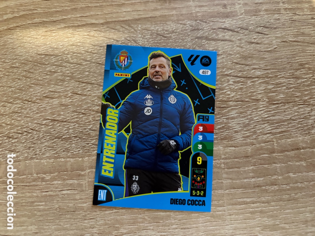 Cromos de f&uacute;tbol: 497 DIEGO COCCA ENTRENADOR ADRENALYN XL 2024 2025 24 25 REAL VALLADOLID