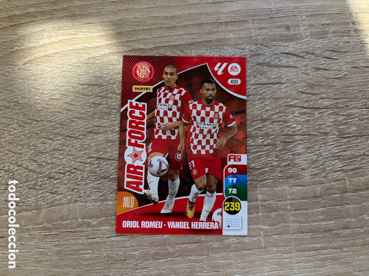 Cromos de f&uacute;tbol: 409 ORIOL ROMEU - YANGEL HERRERA AIR FORCE ADRENALYN XL 2024 2025 24 25 GIRONA FC