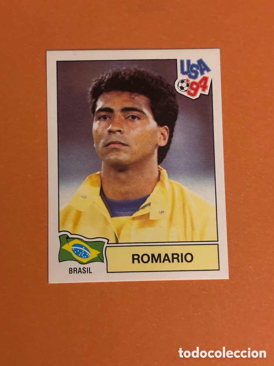 Cromos de f&uacute;tbol: Romario Brasil 107 Mundial USA 1994. Panini World Cup 94. SIN PEGAR.