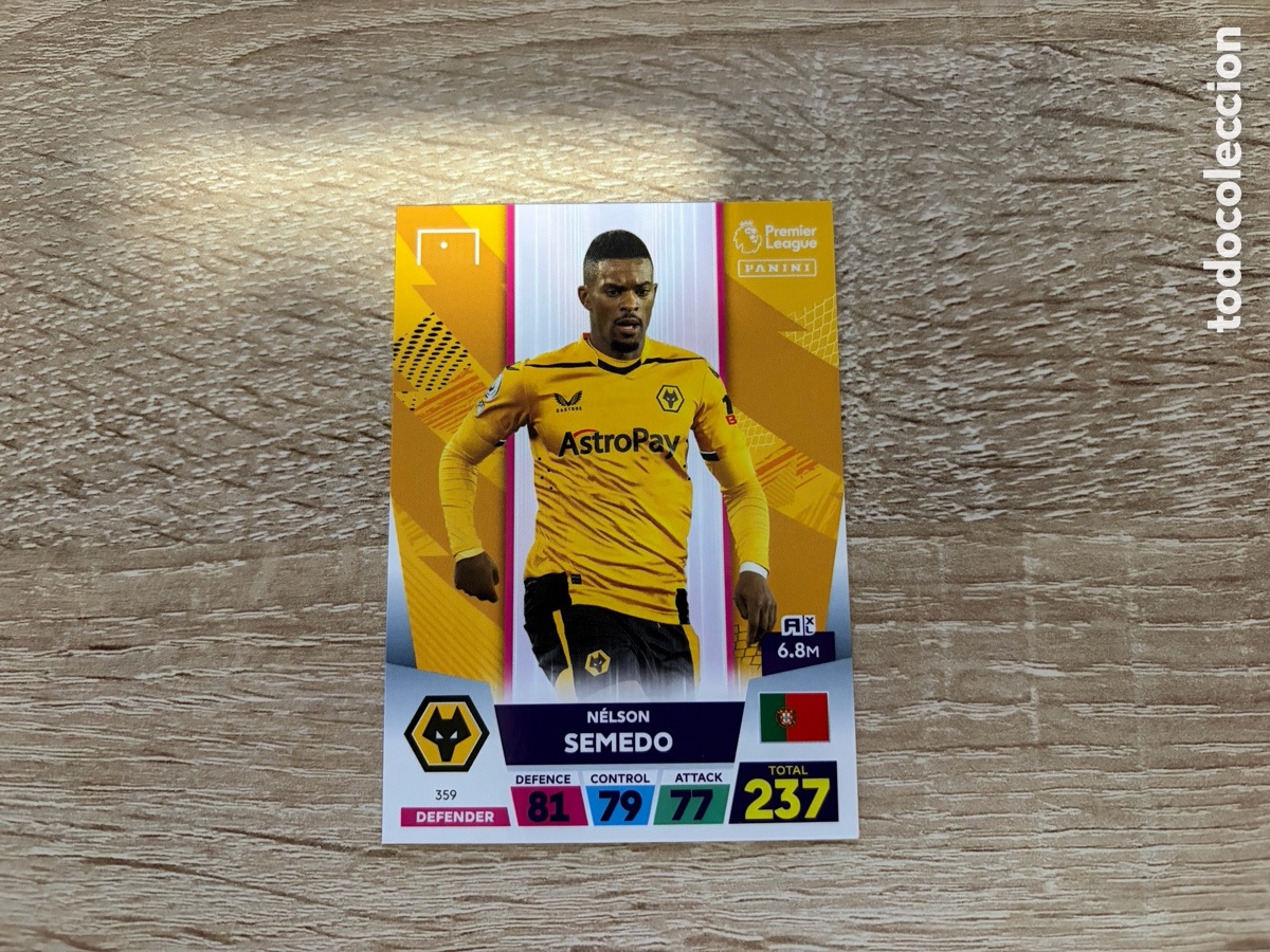 Cromos de f&uacute;tbol: 359 N&Eacute;LSON SEMEDO ADRENALYN XL PREMIER LEAGUE 2023 WOLVERHAMPTON WANDERERS