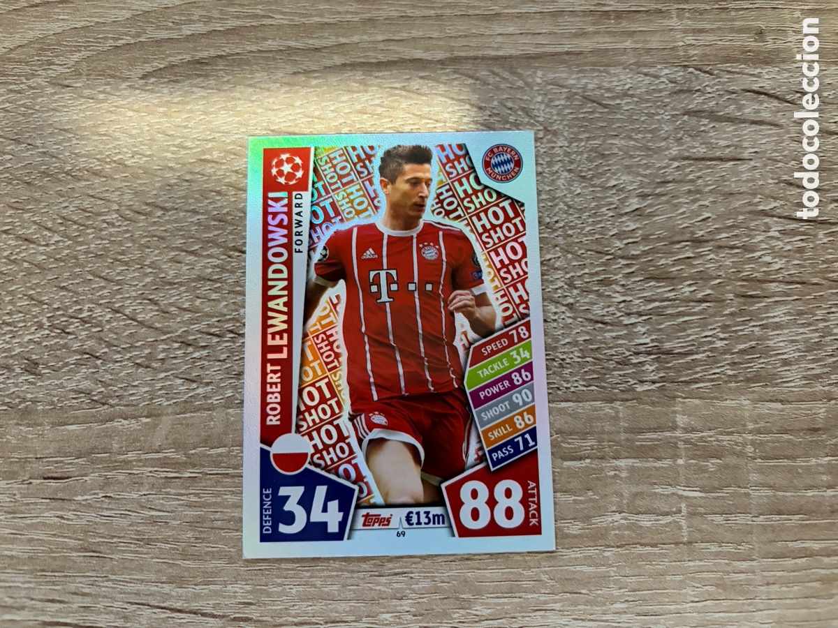 Cromos de f&uacute;tbol: 69 ROBERT LEWANDOWSKI HOT SHOT TOPPS MATCH ATTAX 2018-2019 BAYERN M&Uuml;NCHEN