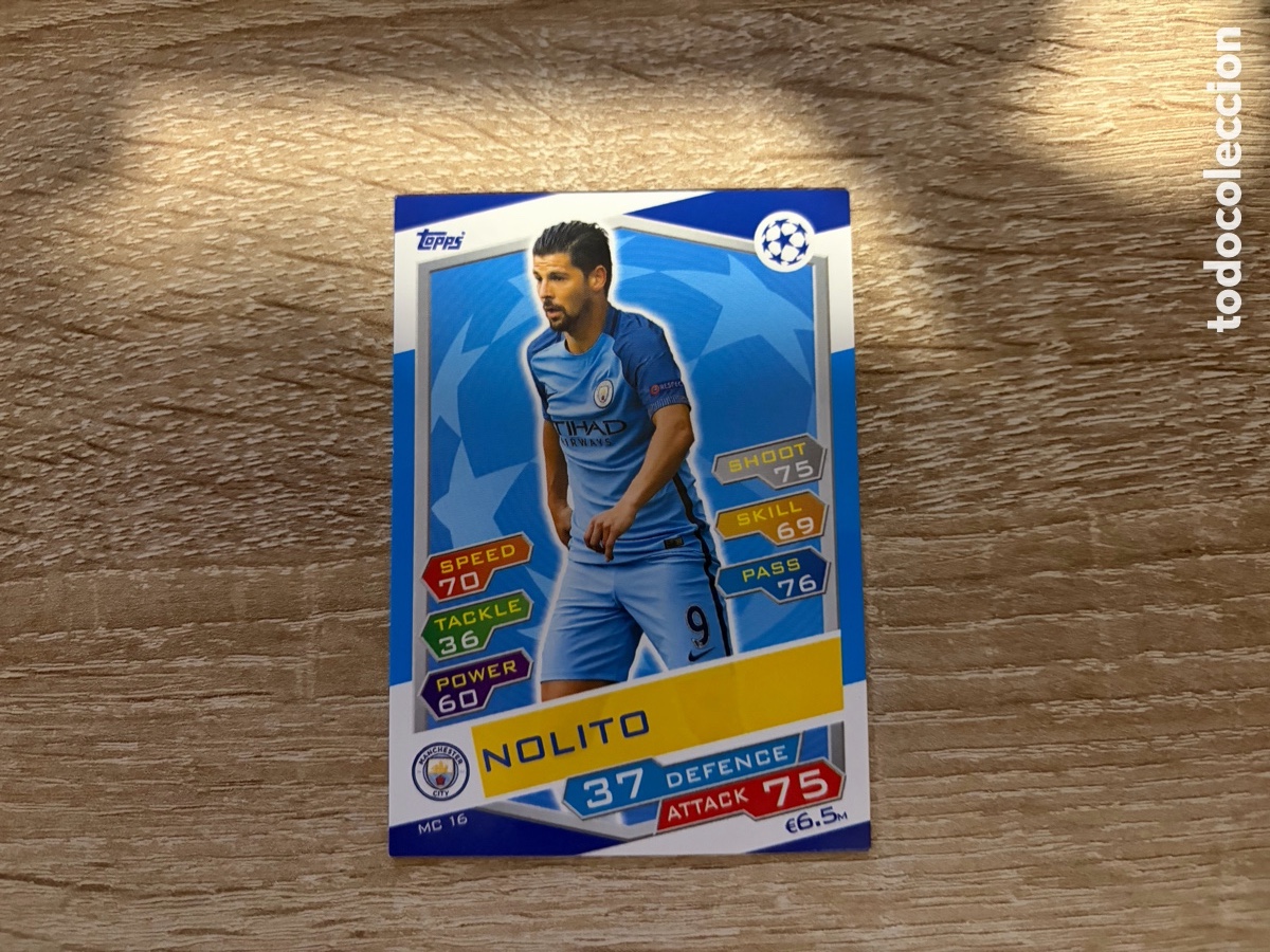 Cromos de f&uacute;tbol: MC 16 NOLITO TOPPS MATCH ATTAX CHAMPIONS LEAGUE 2016-2017 MANCHESTER CITY