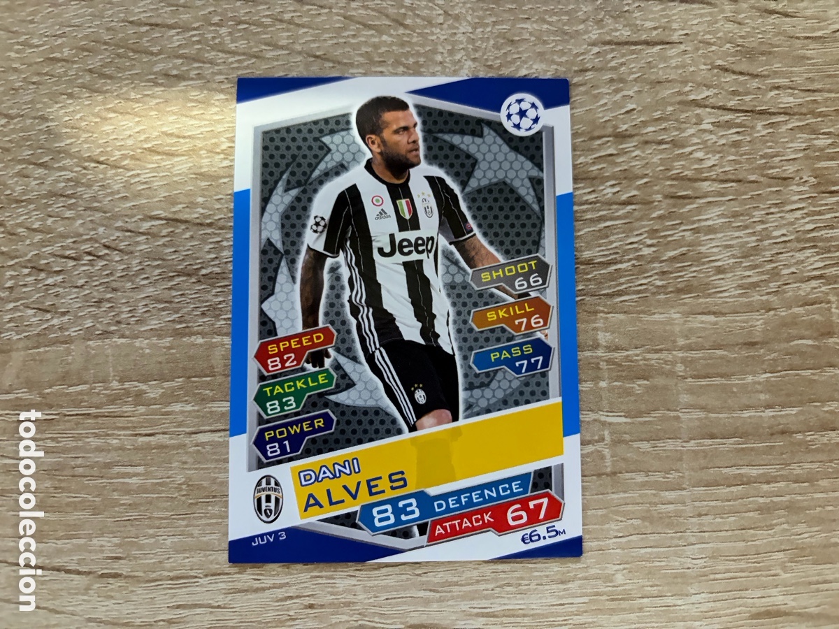 Cromos de f&uacute;tbol: JUV 3 DANI ALVES TOPPS MATCH ATTAX CHAMPIONS LEAGUE 2016-2017 JUVENTUS