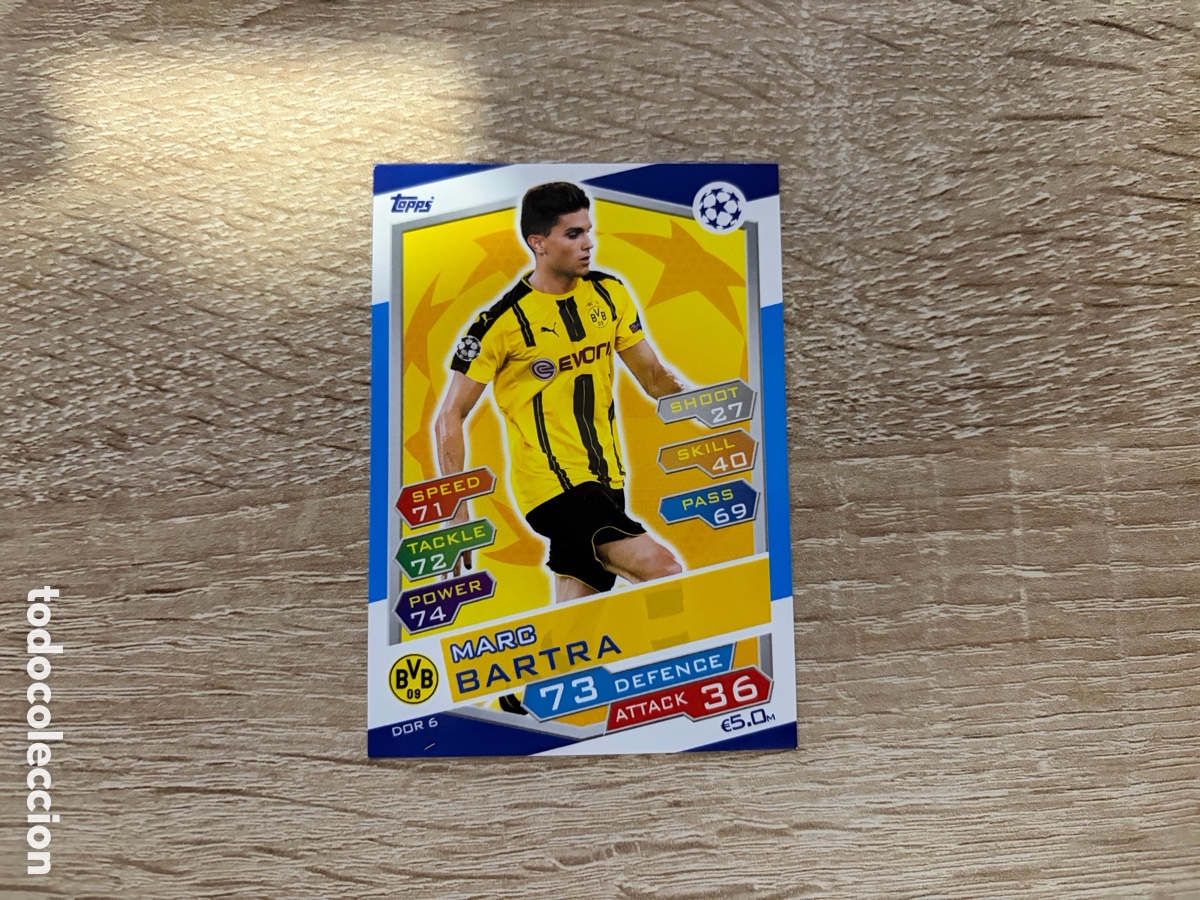 Cromos de f&uacute;tbol: DOR 6 MARC BARTRA TOPPS MATCH ATTAX CHAMPIONS LEAGUE 2016-2017 BORUSSIA DORTMUND