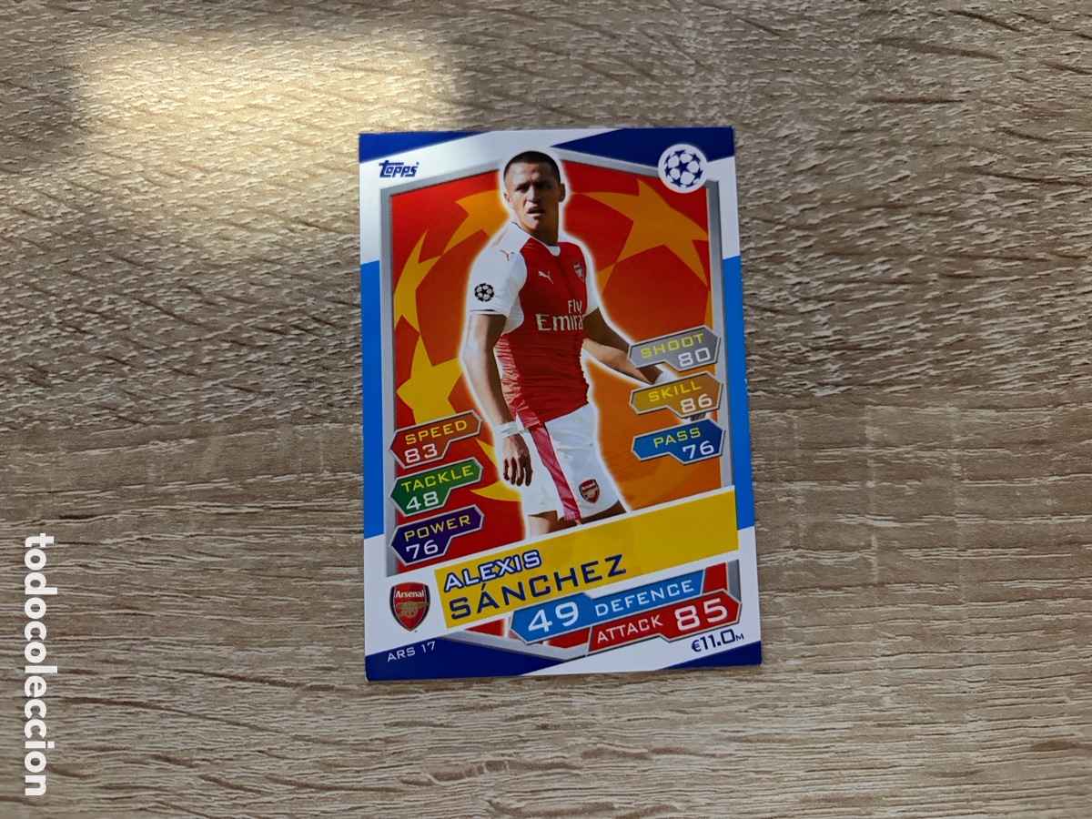 Cromos de f&uacute;tbol: ARS 17 ALEXIS S&Aacute;NCHEZ TOPPS MATCH ATTAX CHAMPIONS LEAGUE 2016-2017 ARSENAL
