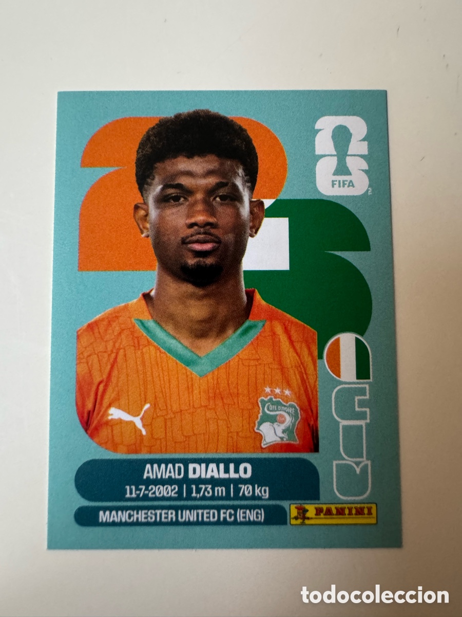 Cromos de f&uacute;tbol: FIFA WORLD CUP 2026 STICKER PANINI &ndash; Amad Diallo &ndash; Costa de Marfil CIV15