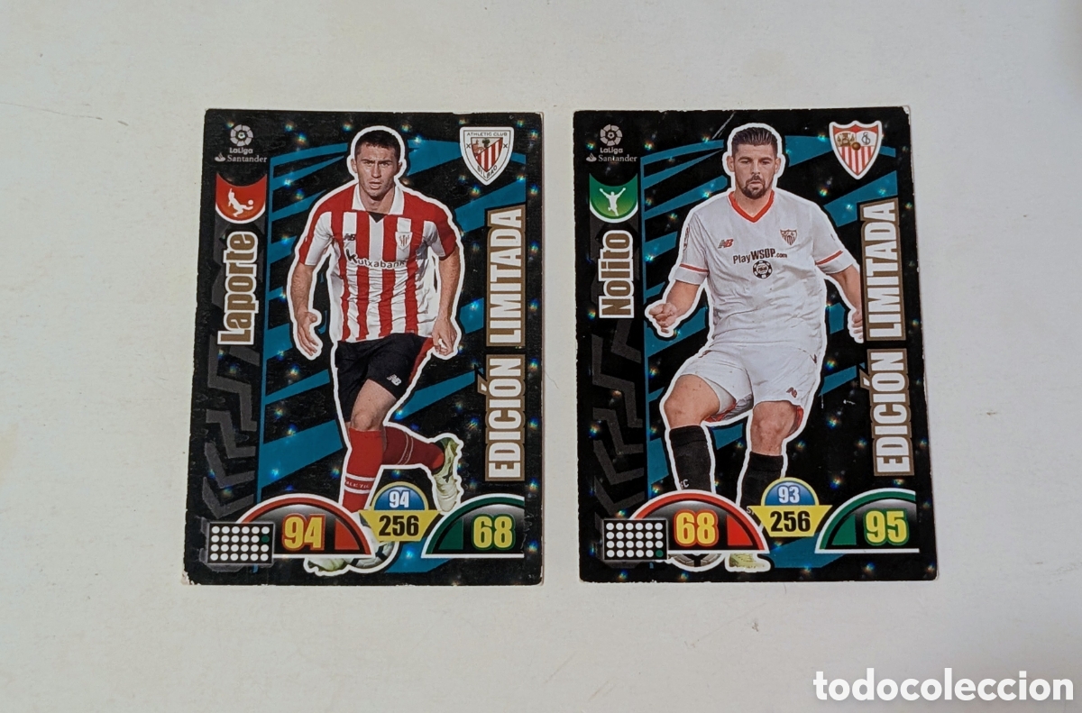 Cromos de f&uacute;tbol: Cromos F&uacute;tbol Adrenalyn XL 2017-2018. Edici&oacute;n Limitada. Laporte, Nolito. Panini