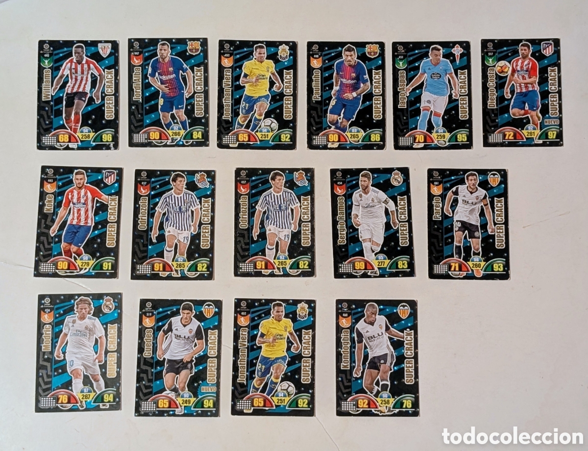 Cromos de f&uacute;tbol: Cromos F&uacute;tbol Adrenalyn XL 2017-2018. Super Crack. Panini